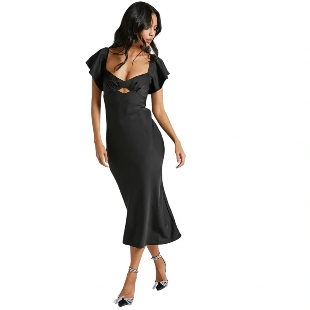 sharley midi dress diamante detail pencil dress in black Sharley Midi Dress - Diamante Detail Pencil Dress in Red